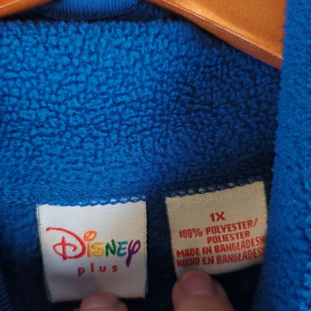 Disney‎ Plus Eeyore Winnie the Pooh Cobalt Blue Fleece Pullover Sweater Size 1X